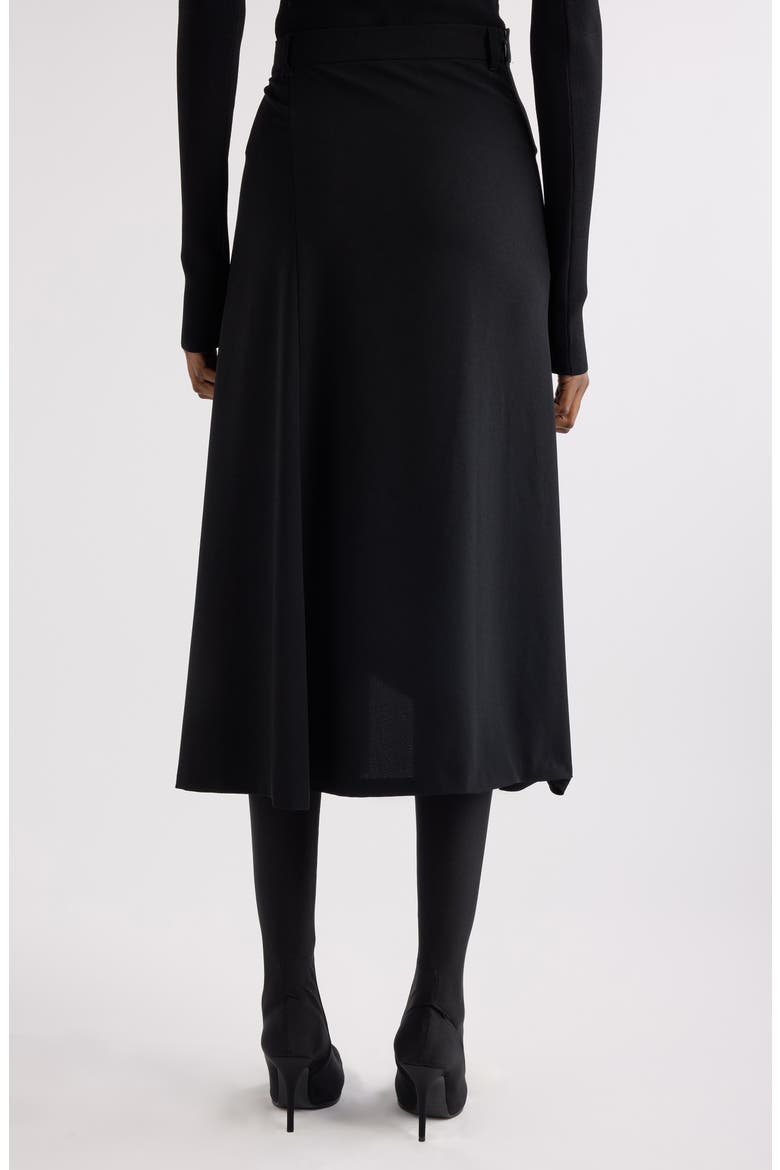 Draped Tailored Crepe Skirt, Alternate, color, 1000 BLACK