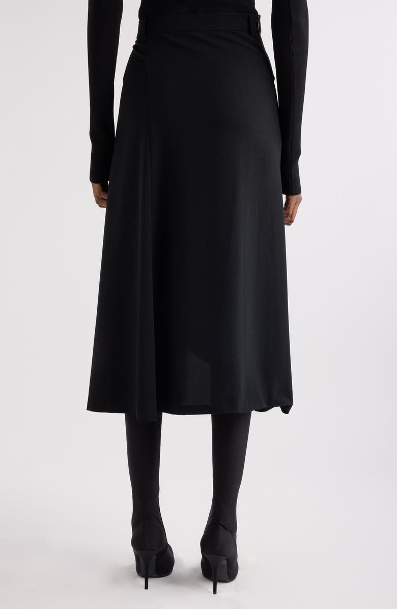 Balenciaga Draped Tailored Crepe Skirt, Alternate, color, 1000 Black