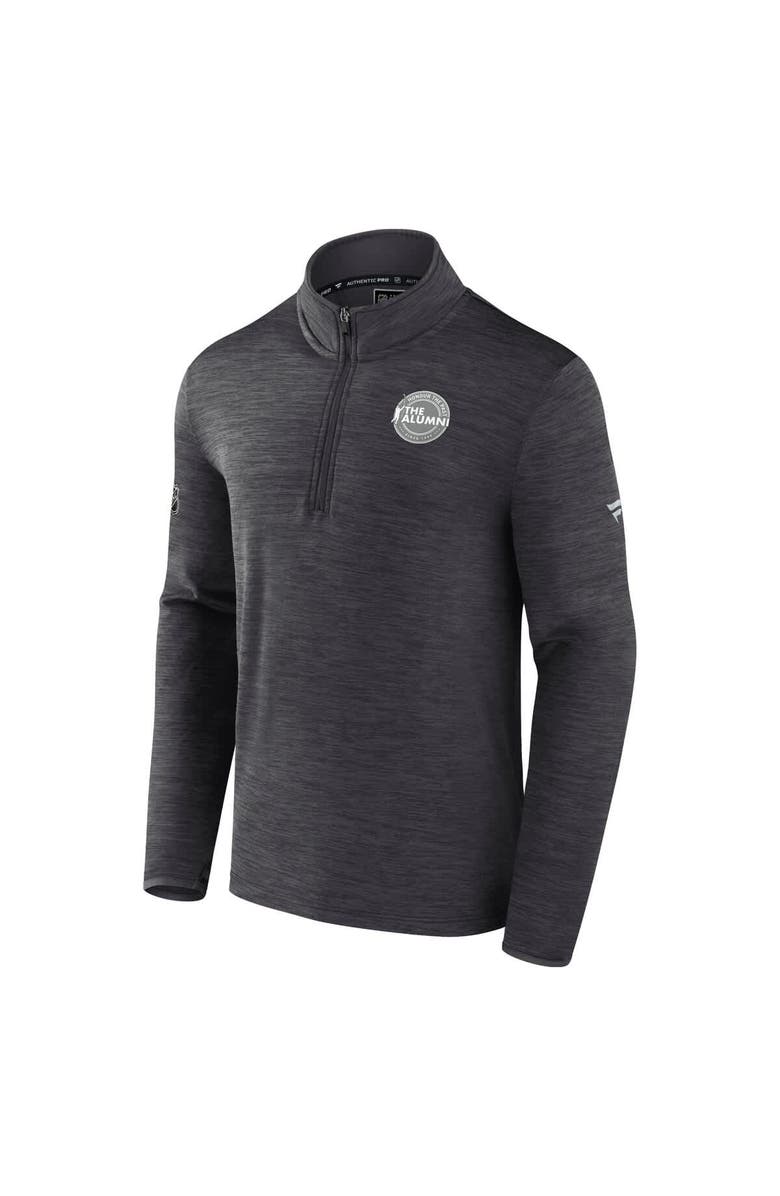 FANATICS Men's Fanatics Charcoal NHL Authentic Pro The Alumni Quarter-Zip Top, Alternate, color, Charcoal