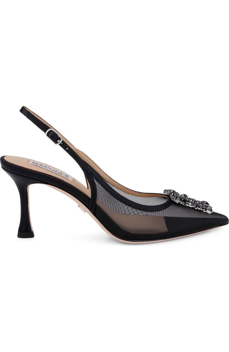Badgley Mischka Collection Yuta Pointed Toe Slingback Pump, Alternate, color, Black Satin