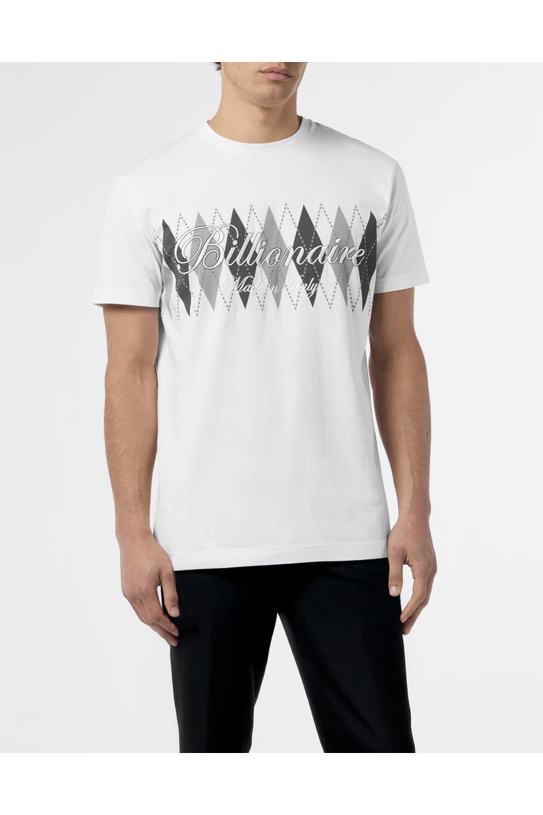 Embroidered T-Shirt Round Neck Ss Men, Main, color, OffWhite