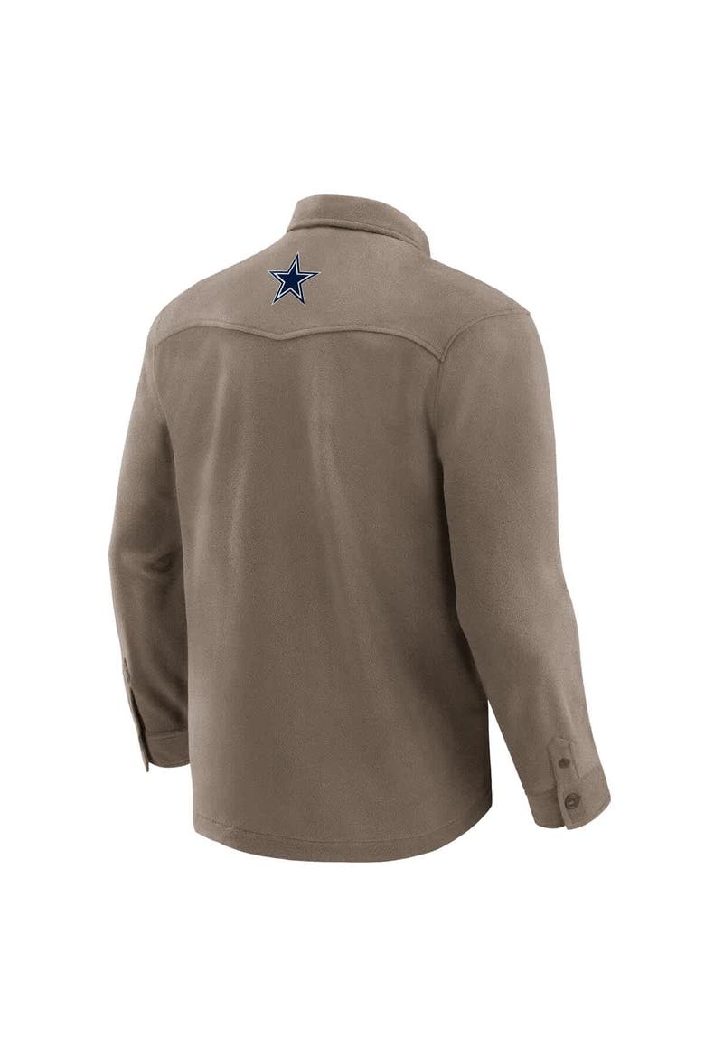 Men's Darius Rucker Collection by Fanatics Tan Dallas Cowboys Polar Fleece Cozy Button-Up Shirt, Alternate, color, Tan