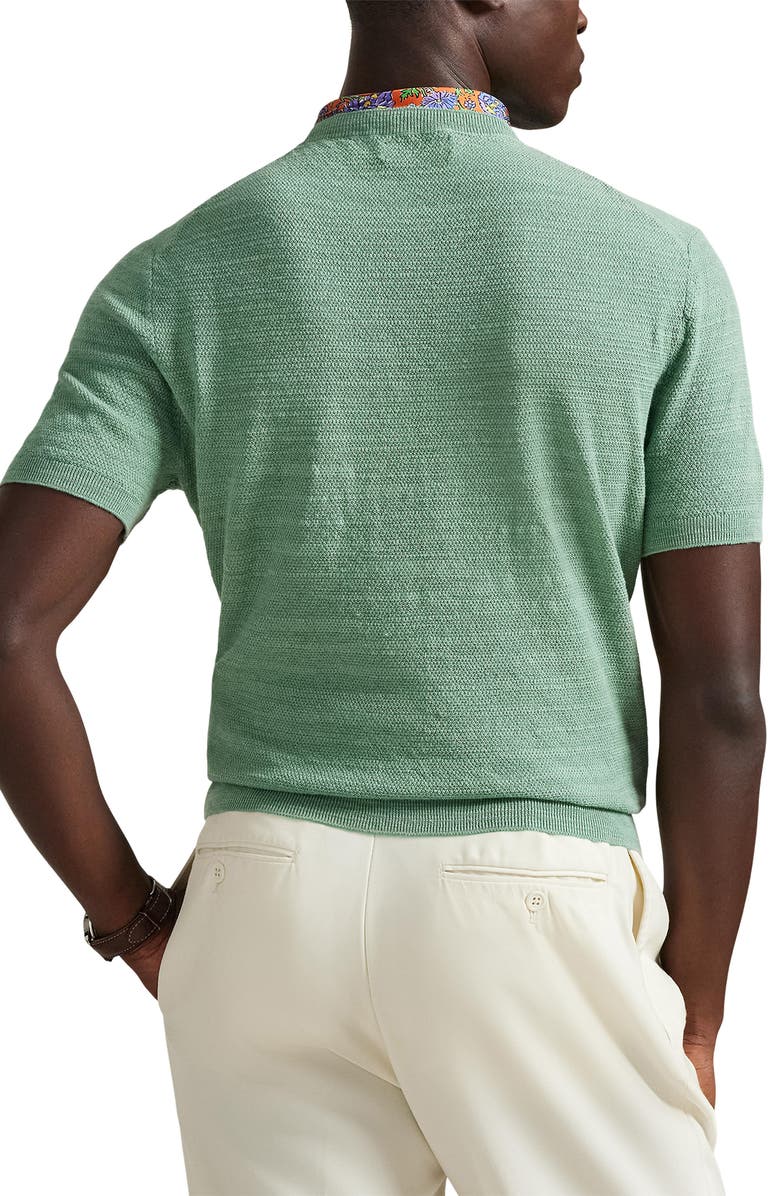 Polo Ralph Lauren Textured Seed Stitch Cotton & Linen Sweater, Alternate, color, Faded Mint