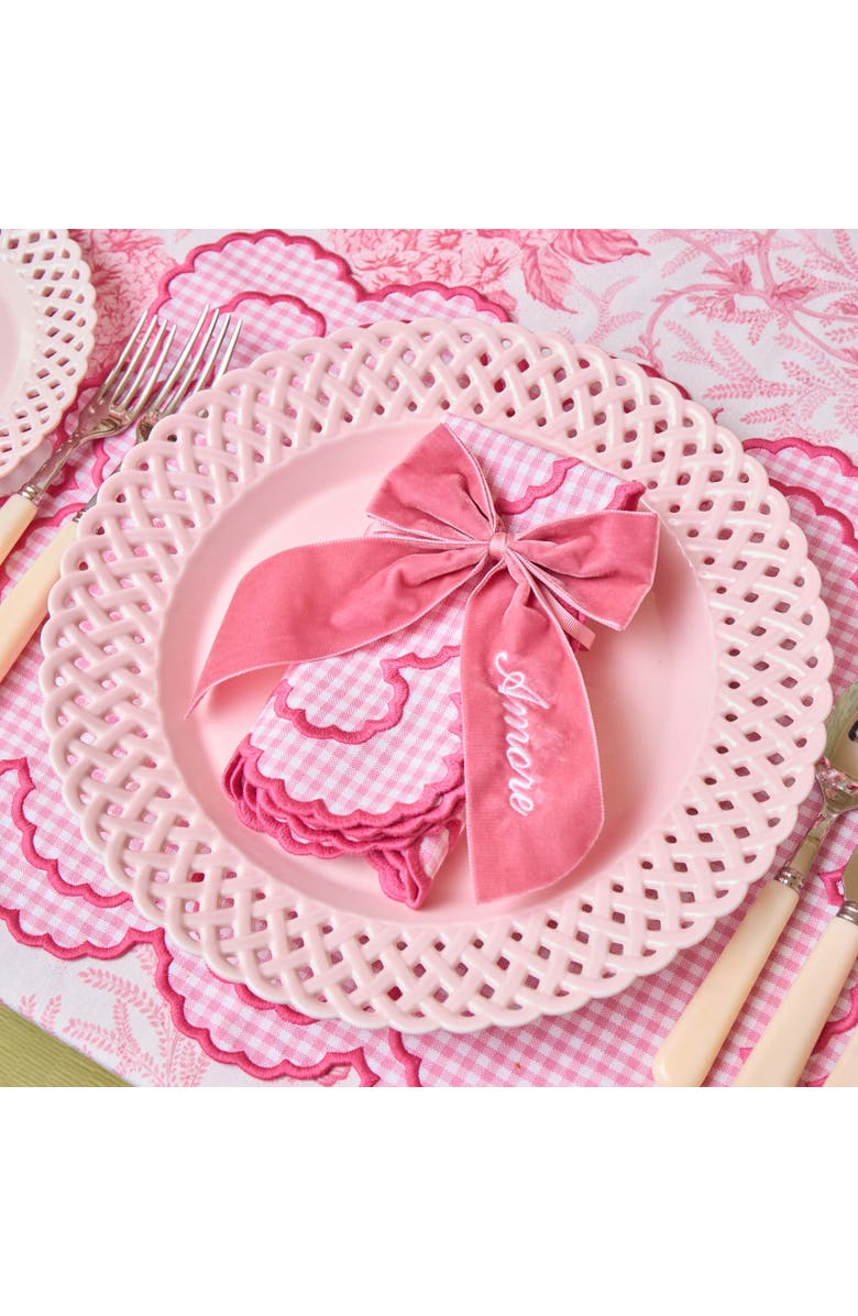 Mrs. Alice Pink Charlotte Gingham Napkins, Alternate, color, Pink