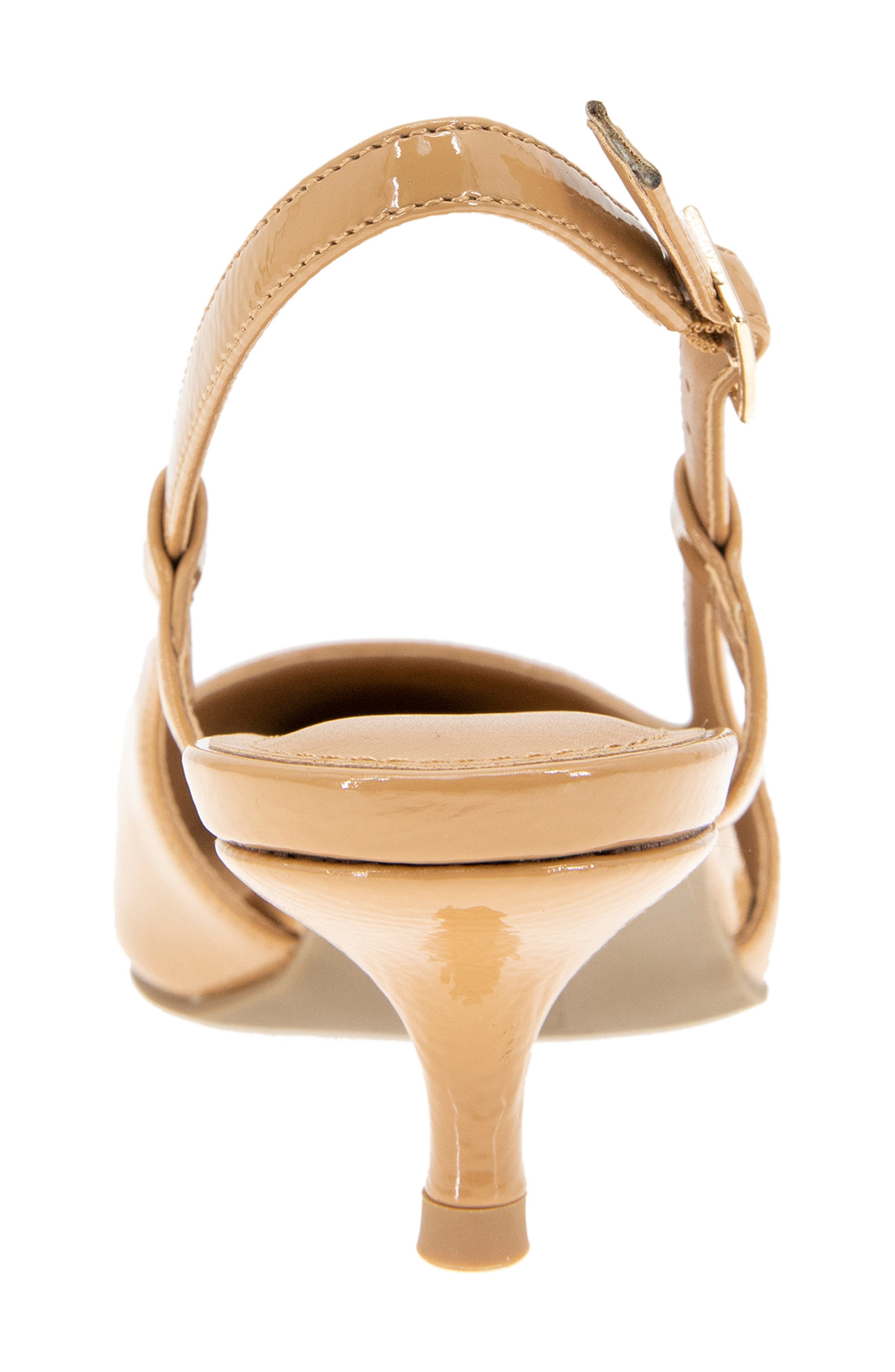Maggie Kitten Heel Slingback Pump, Alternate, color, CAMEL PATENT
