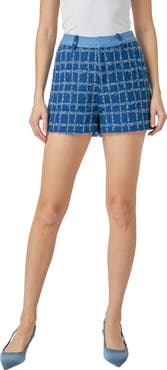 Endless Rose High Waist Denim Tweed Shorts