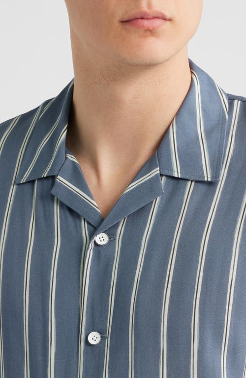 Rag & Bone Avery Viscose Camp Shirt In Blue