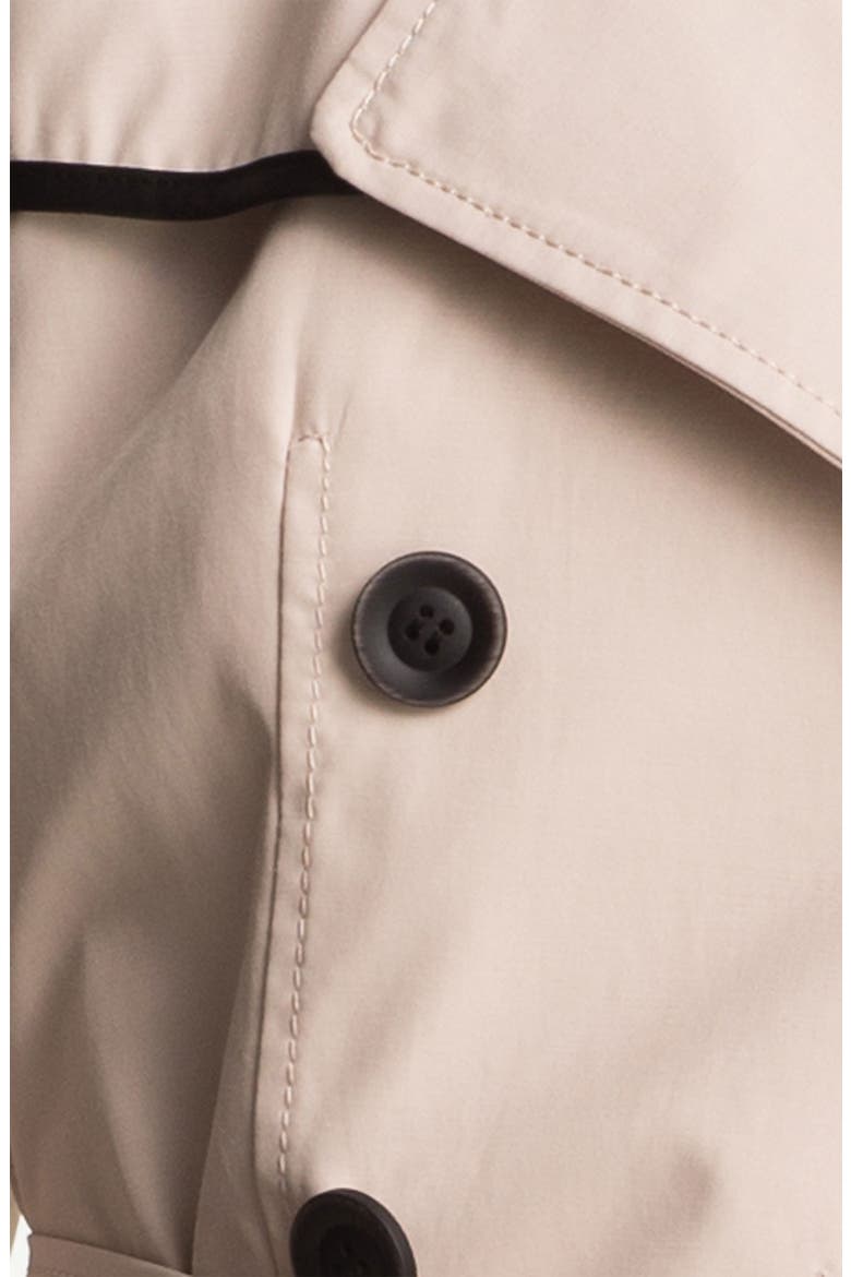 Eyelet Trim Trench Coat, Alternate, color, STONE/ BLACK