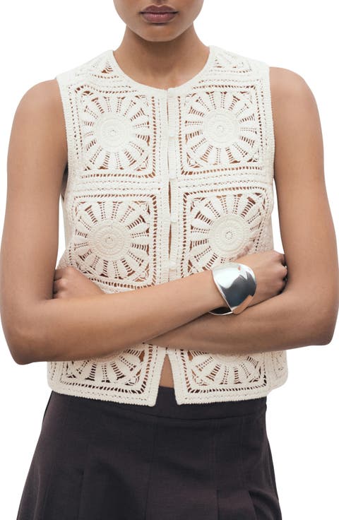 Open Stitch Button Up Waistcoat