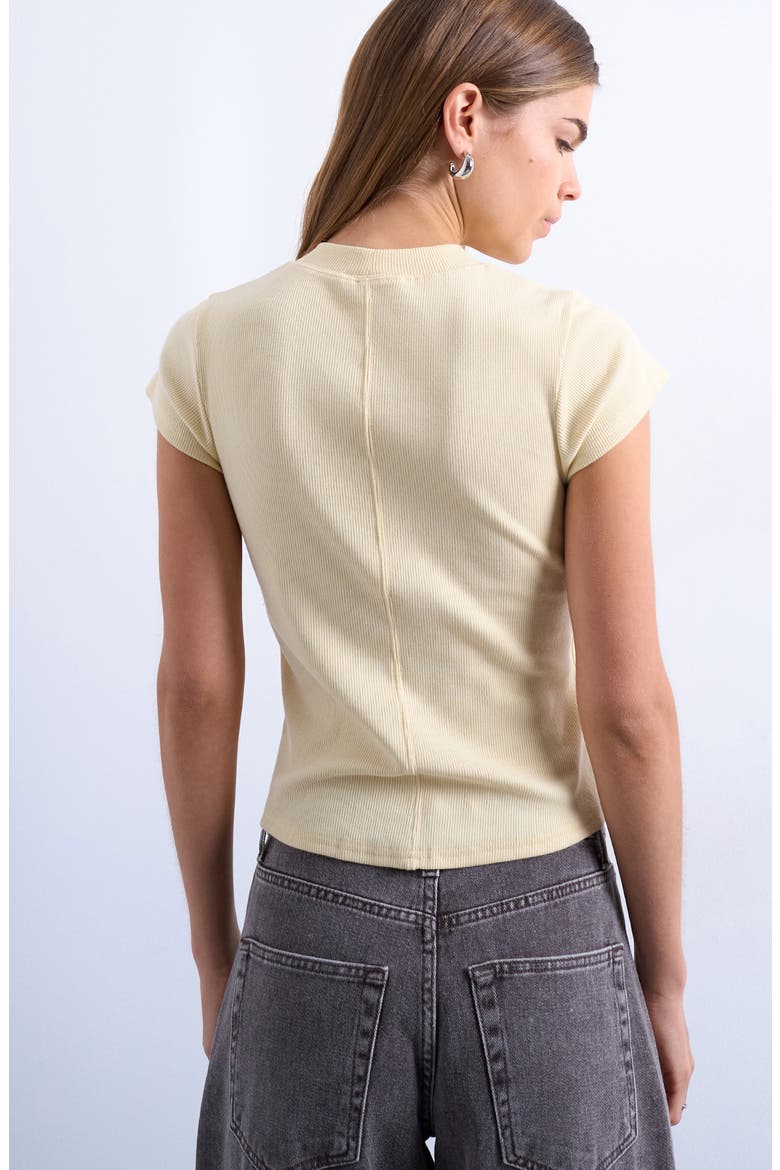 Rib Fitted Stretch Cotton T-Shirt, Alternate, color, YELLOW