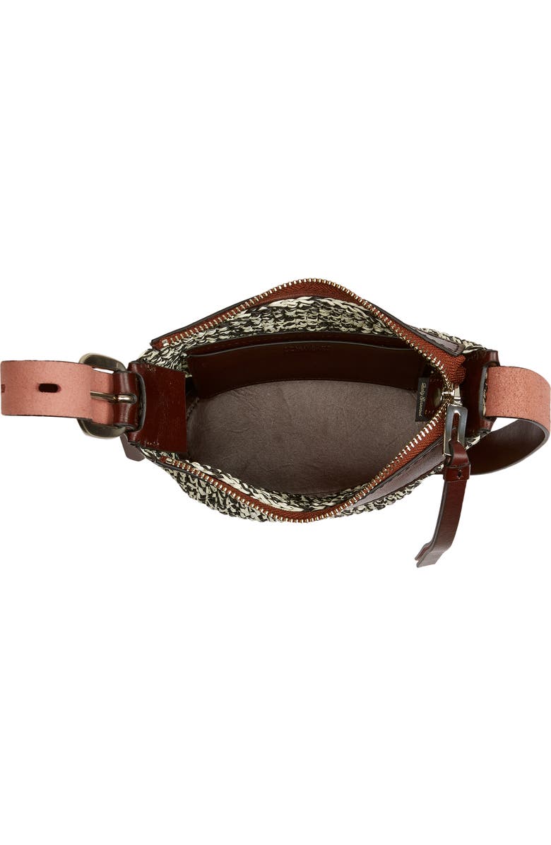 rag & bone Belize Mini Straw & Leather Bucket Bag, Alternate, color,