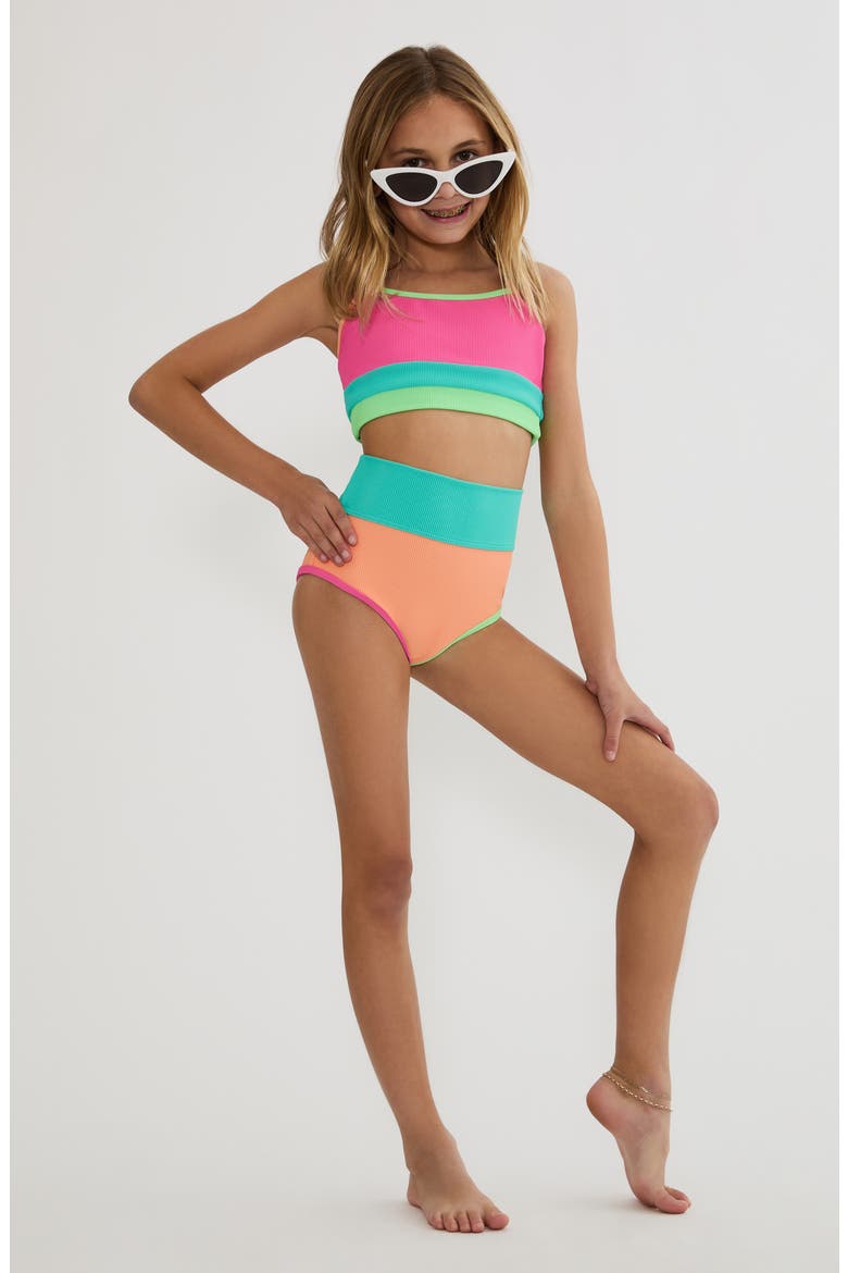 Kids' Little Eva & Emmy Two-Piece Swimsuit, Main, color, AQUA HAZE