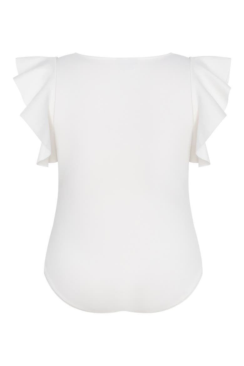 Daphne Ruffle Sleeve Bodysuit, Alternate, color, CREAM