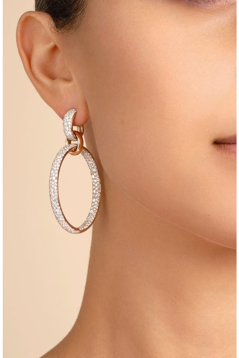 Iconica Diamond Hoop Earrings, Alternate, color, ROSE GOLD