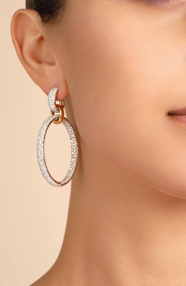 Pomellato Iconica Diamond Hoop Earrings, Alternate, color, Rose Gold
