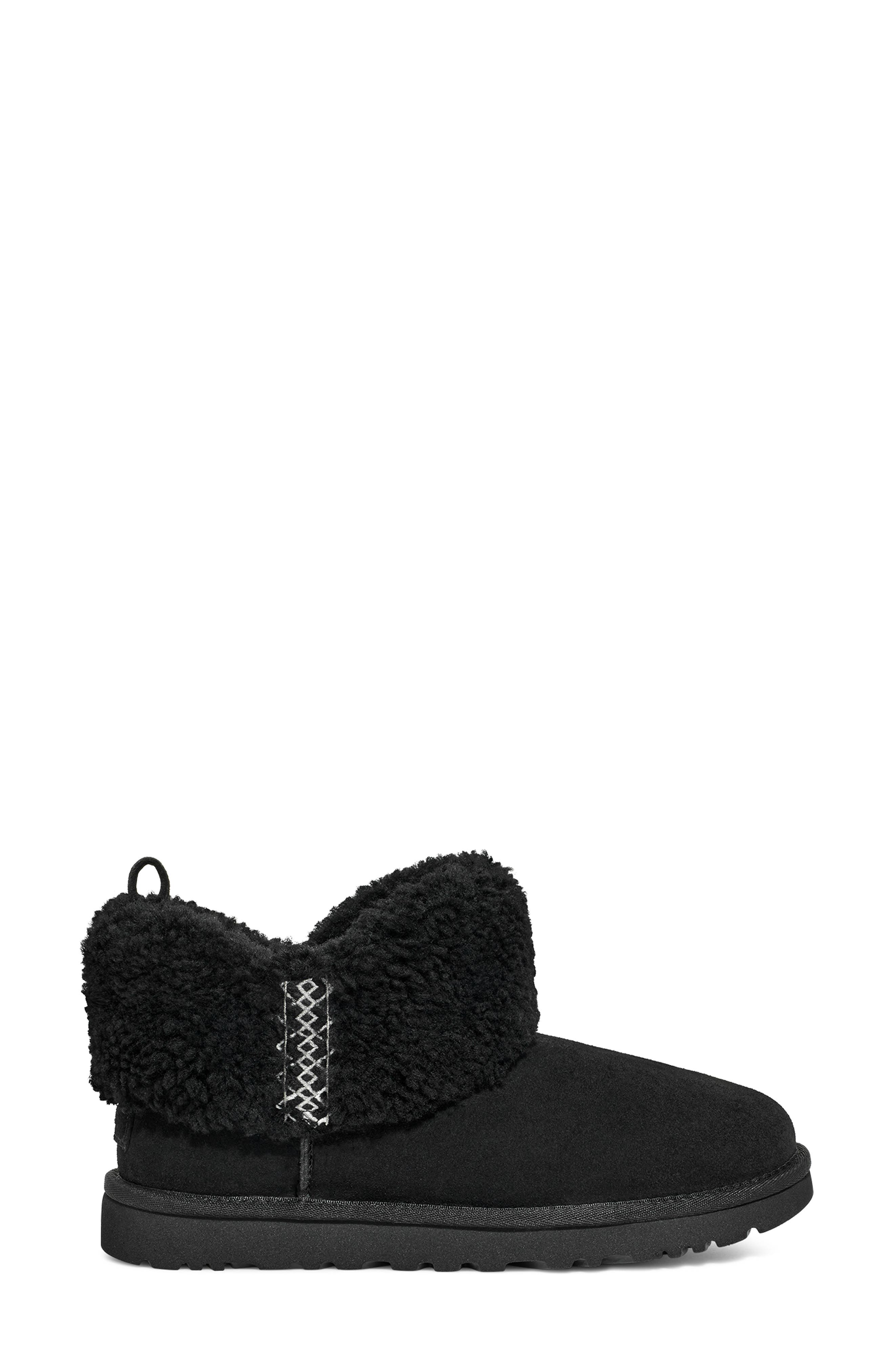 UGG<sup>®</sup> Ultra Mini Braid Genuine Shearling Bootie, Alternate, color, 
