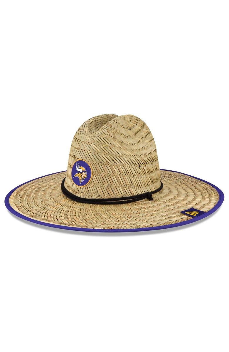 New Era Men's New Era Natural Minnesota Vikings 2022 NFL Training Camp Official Straw Lifeguard Hat, Main, color, 