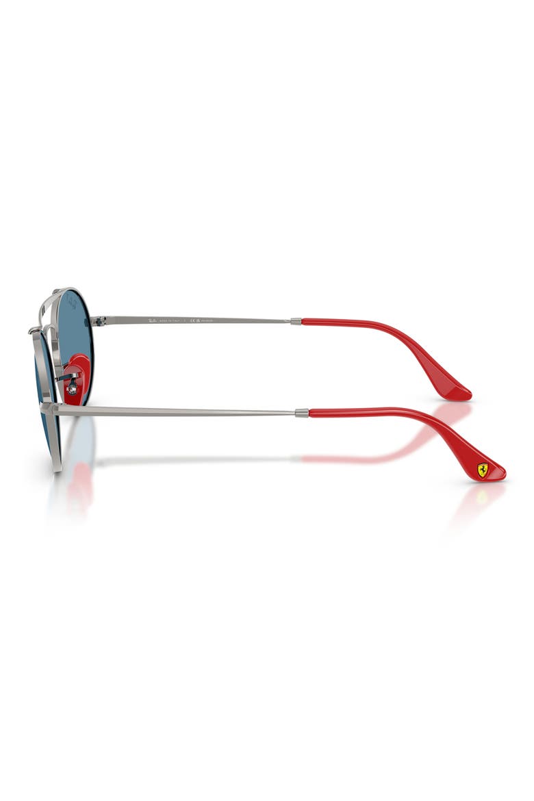 x Ferrari 54MM Polarized Oval Sunglasses, Alternate, color, GUNMETAL / POLAR BLUE