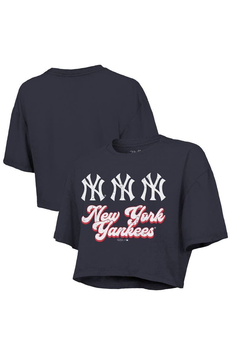 Majestic Threads Women's Majestic Threads Navy New York Yankees Boxy Crop T-Shirt, Main, color, Navy
