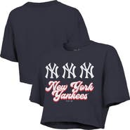 Majestic Threads Women's Majestic Threads Navy New York Yankees Boxy Crop T-Shirt