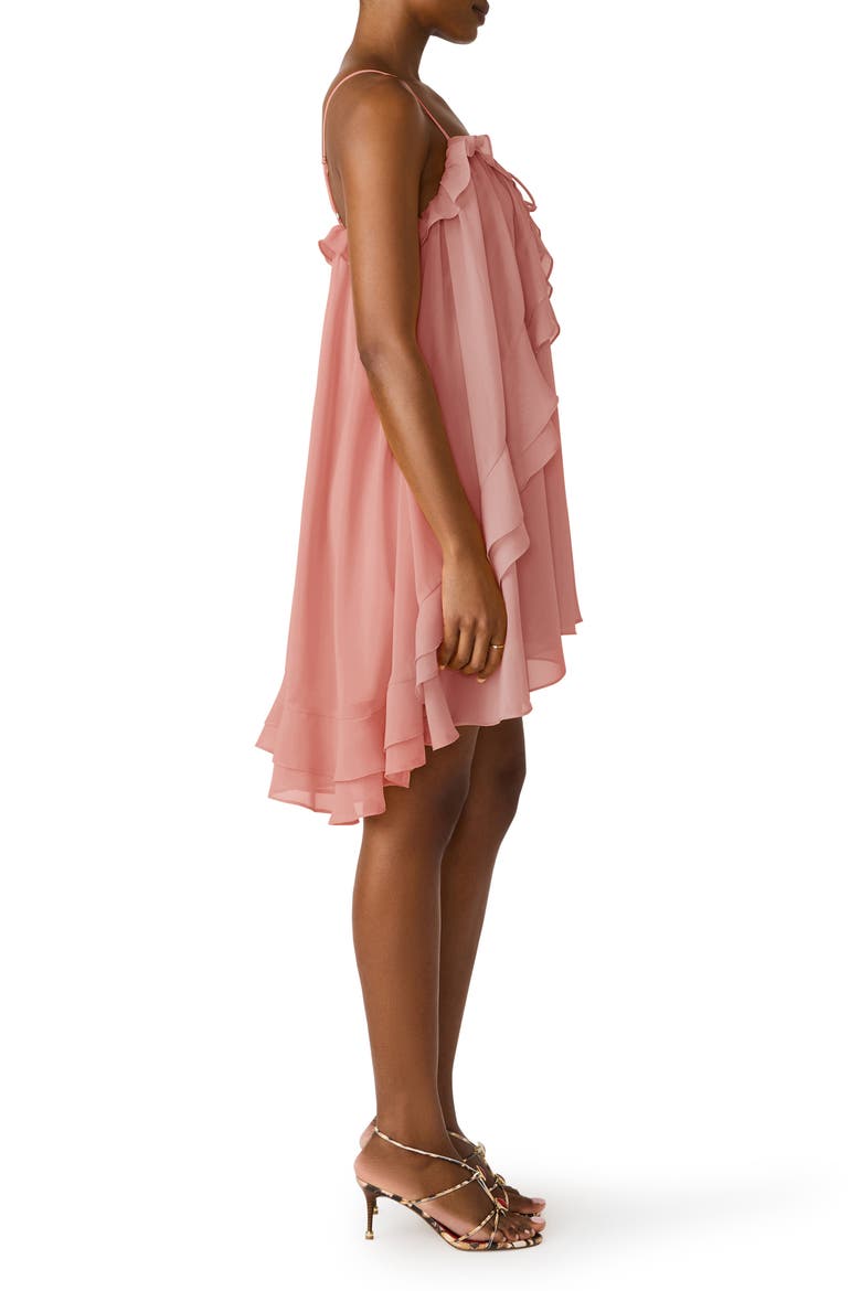 Lorella High-Low Minidress, Alternate, color, SPICED CORAL