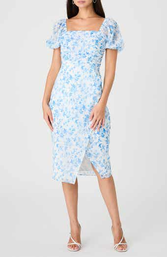 French Connection Catrina Floral Puff Sleeve A-Line Dress