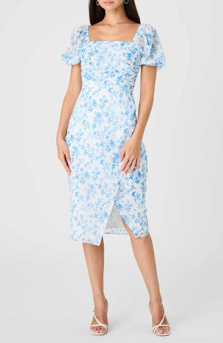 French Connection Catrina Floral Puff Sleeve A-Line Dress