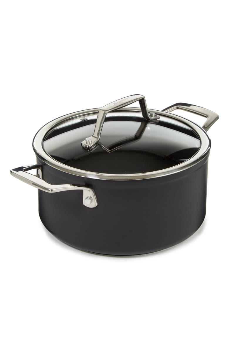 BergHOFF Essentials Hard Anodized 3.3-Quart Nonstick Covered Stockpot, Alternate, color, Black