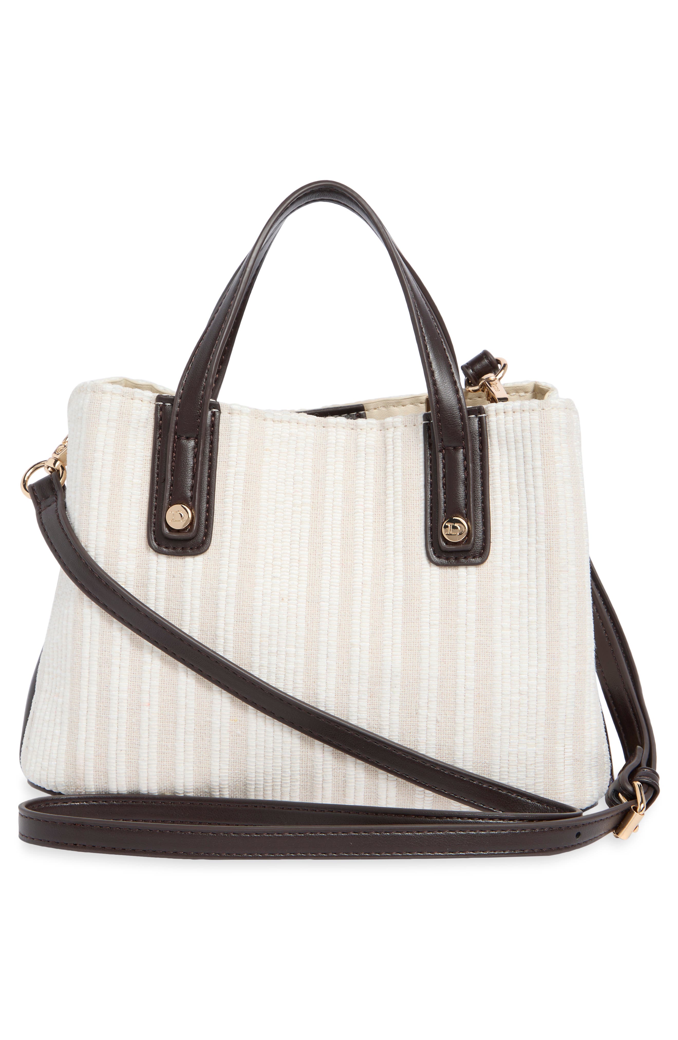 Dinky Dorrie Woven Canvas Satchel, Alternate, color, CREAM