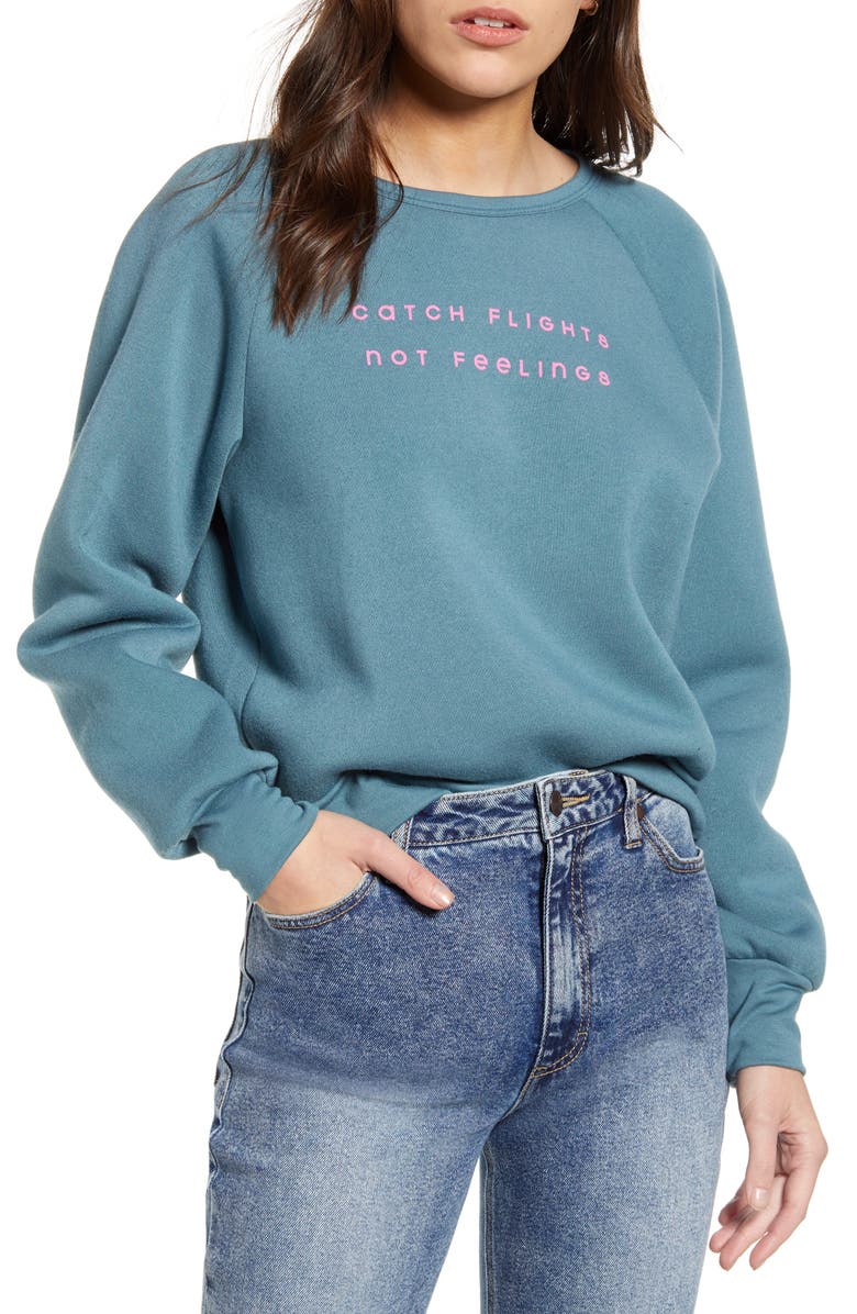 Project Social T Catch Flights Fleece Sweatshirt, Main, color,