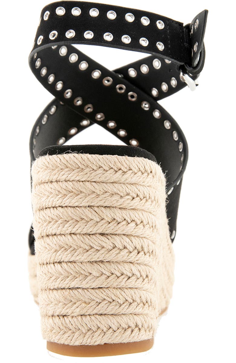 Rebecca Minkoff Gemma Wedge Espadrille Sandal, Alternate, color, Black