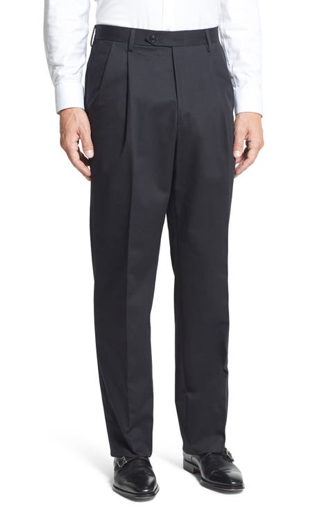 Pleated Classic Fit Cotton Dress Pants