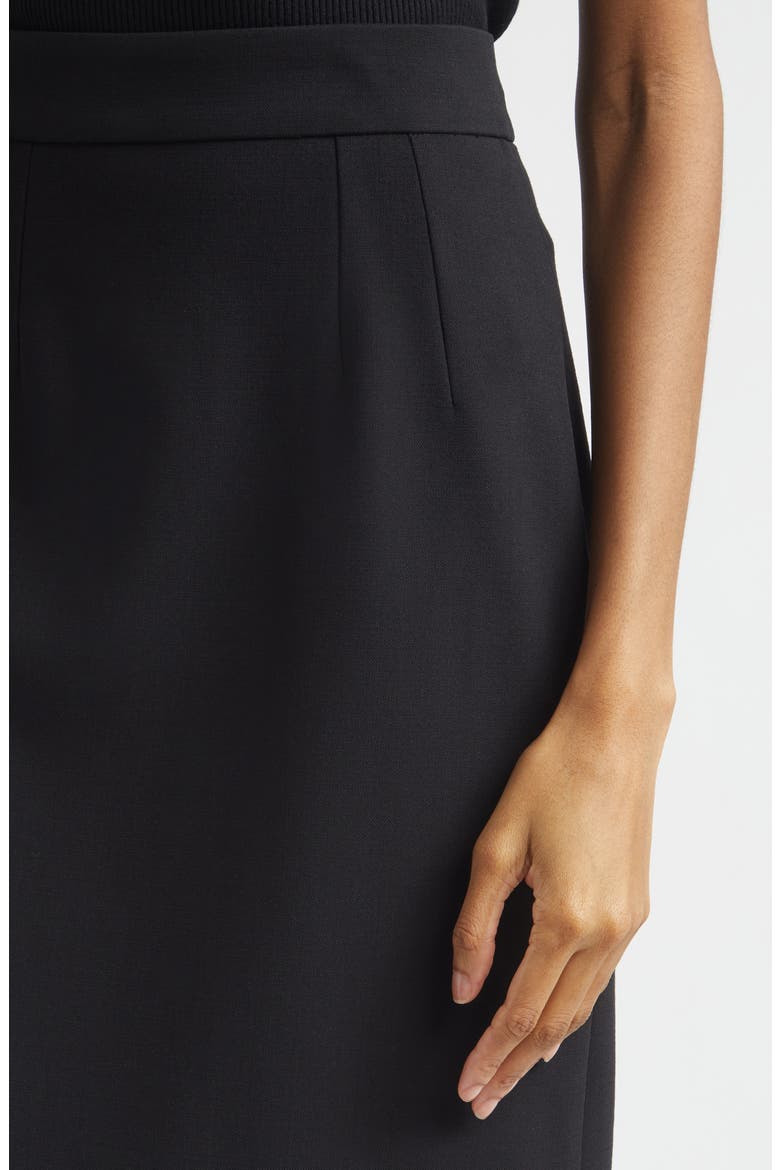 Virgin Wool Midi Pencil Skirt, Alternate, color, NERO