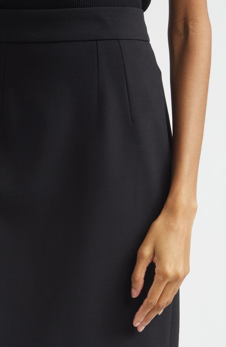 Dolce&Gabbana Virgin Wool Midi Pencil Skirt, Alternate, color, Nero