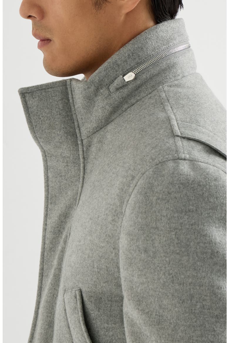 Bonded cashmere beaver cloth parka with Thermore® padding and packable hood, Alternate, color, Pearl Grey