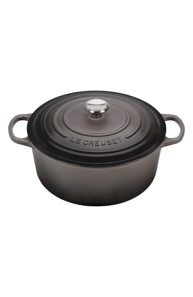 Le Creuset Signature 9-Quart Round Enamel Cast Iron Dutch Oven, Main, color, Oyster