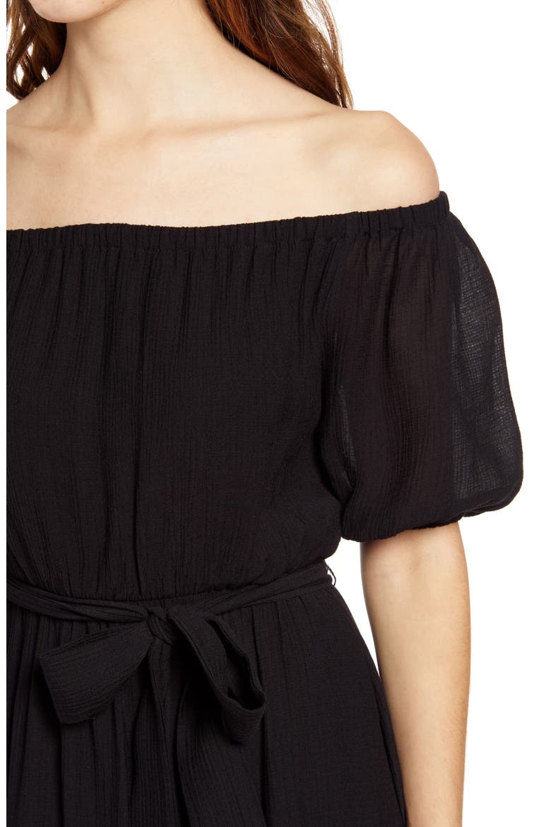 Off the Shoulder Minidress, Alternate, color, BLACK