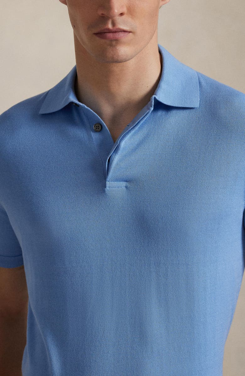 Polo Ralph Lauren Rib Trim Cotton Polo, Alternate, color, Sky Blue