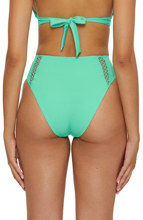 Becca Modern Edge High Waist Bikini Bottoms In Aqua Sea
