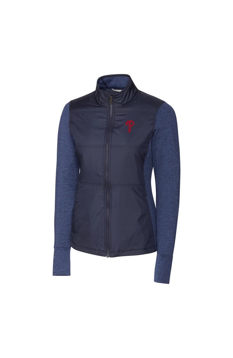 Cutter & Buck Women's Cutter & Buck  Navy Philadelphia Phillies DryTec Stealth Hybrid Quilted Full-Zip Windbreaker Jacket, Alternate, color, 