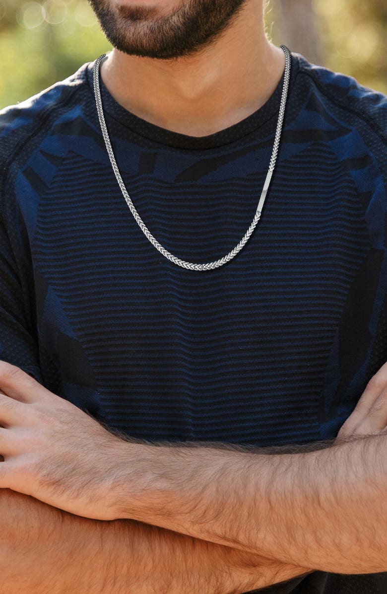 VAN HEUSEN Men's Bar Detail Franco Chain Necklace, Alternate, color, Silver