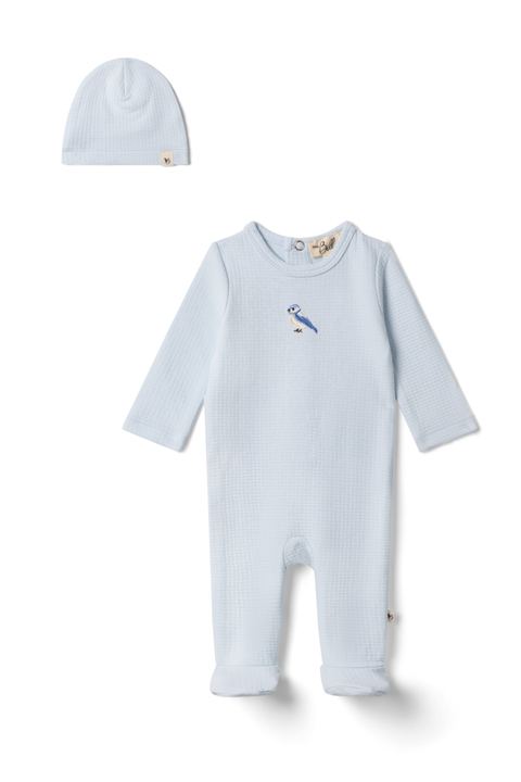 Checkered Bird Applique Romper with Hat (Baby)
