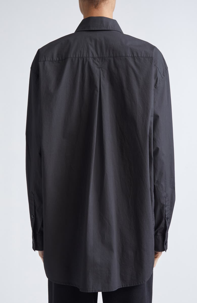 TOTEME Classic Tumbled Cotton Button-Up Shirt, Alternate, color, Washed Black