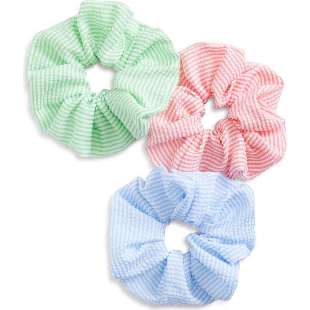 Cara Kids' Set Of 3 Stripe Scrunchies In Multi