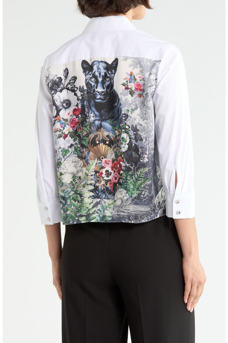 Fawn Scarf Back Shirt, Alternate, color, IVORY MLT FLORAL PANTHER SCARF
