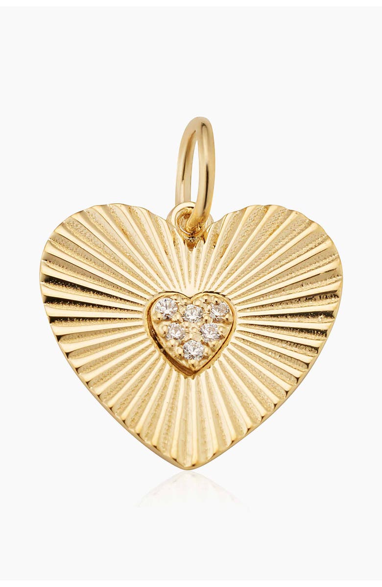 Oradina 14K Yellow Gold Heartthrob Charm Pendant, Main, color, 