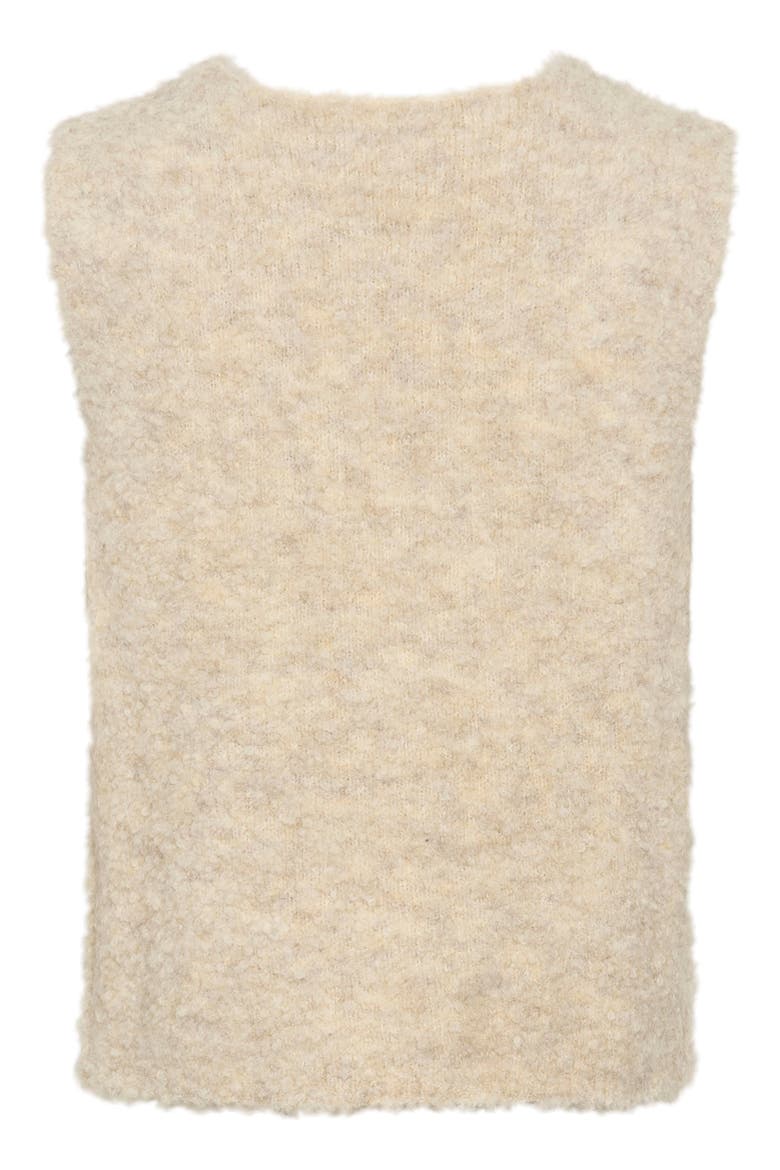 Slvenessa V-Neck Fluffy Knit Waistcoat, Alternate, color, Oatmeal Melange