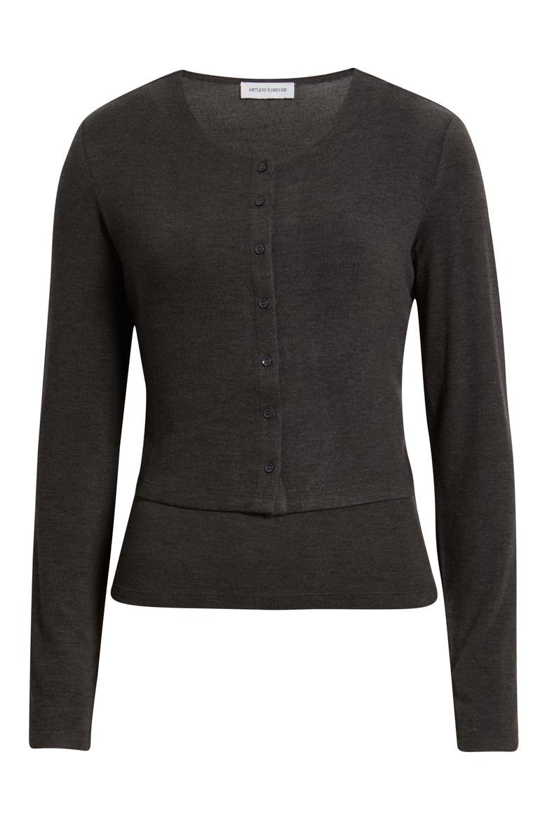 Eloise Crop Cardigan, Alternate, color, CHARCOAL