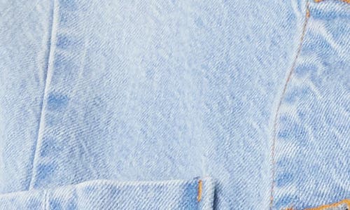 Habitual Collarless Denim Vest In Blue