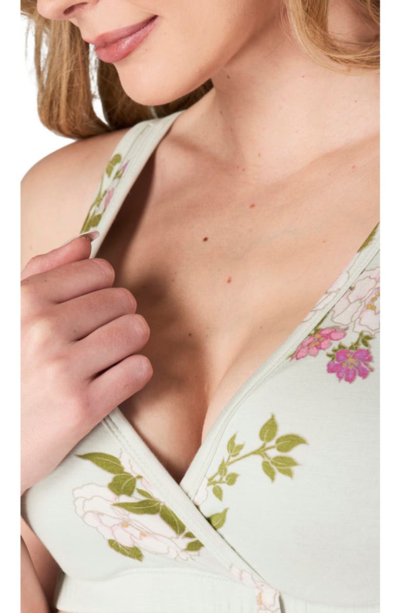 Everly Grey Paisley During & After 3-Piece Maternity/Nursing Sleep Bras, Alternate, color, Peony